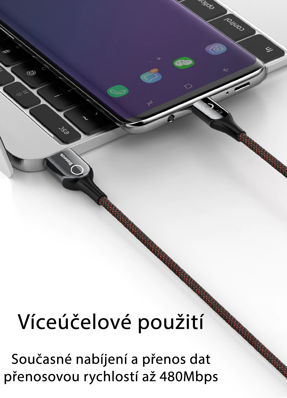 Baseus USB C QC 3.0. inteligentní vypnutí12